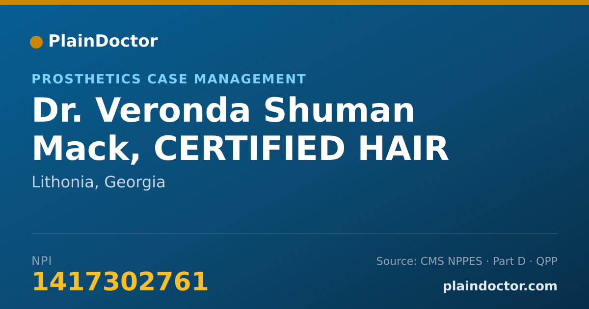Shareable card for Veronda Shuman Mack, CERTIFIED HAIR LOSS - Prosthetics Case Management, Lithonia, GA