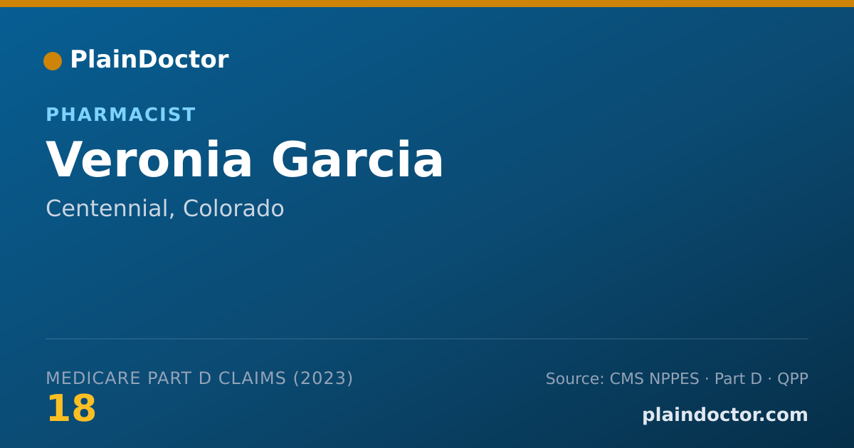 Shareable card for Veronia Garcia - Pharmacist, Centennial, CO