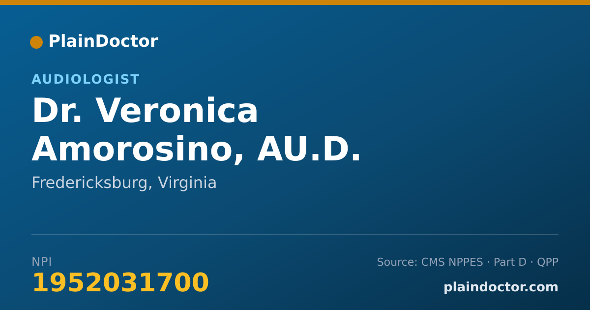 Shareable card for Veronica Amorosino, AU.D. - Audiologist, Fredericksburg, VA