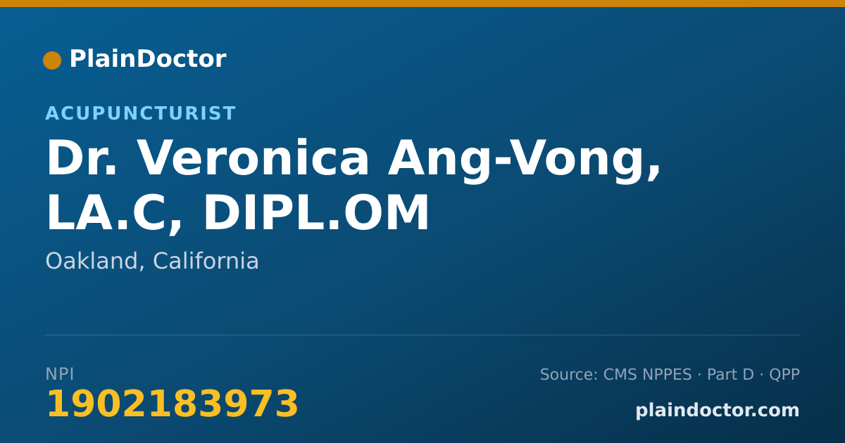 Shareable card for Veronica Ang-Vong, LA.C, DIPL.OM - Acupuncturist, Oakland, CA