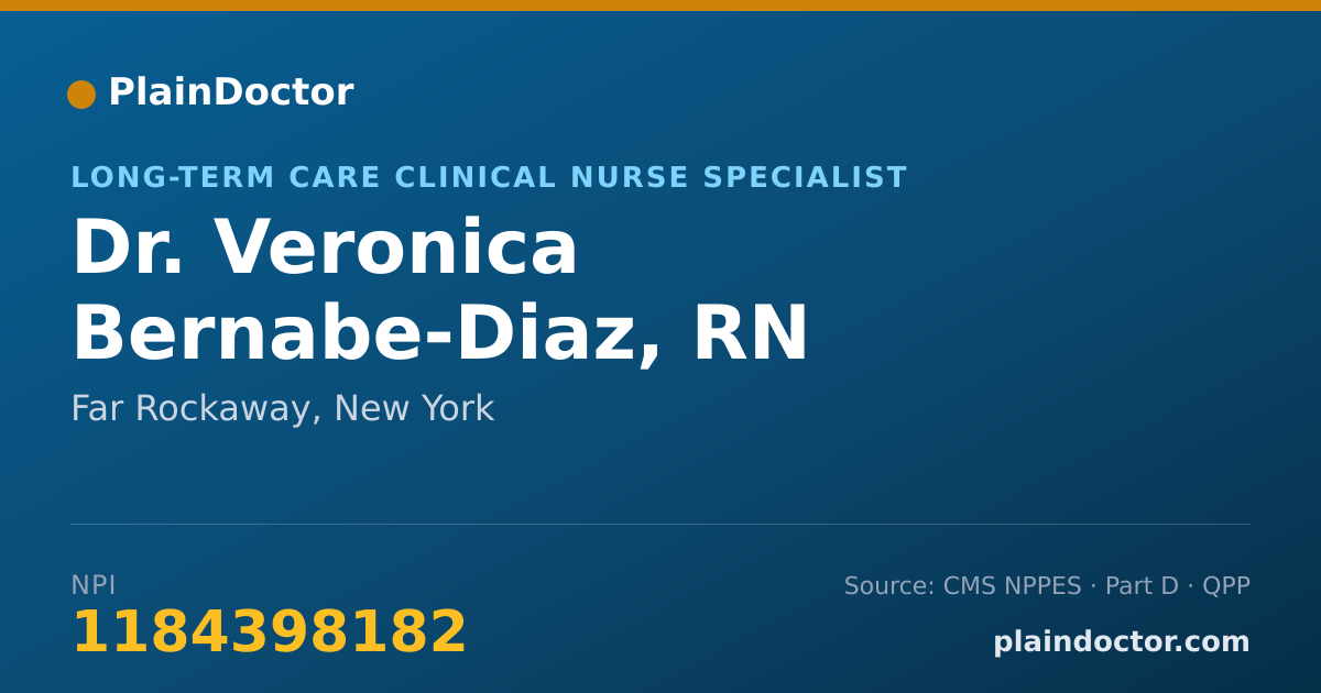 Shareable card for Veronica Bernabe-Diaz, RN - Long-Term Care Clinical Nurse Specialist, Far Rockaway, NY
