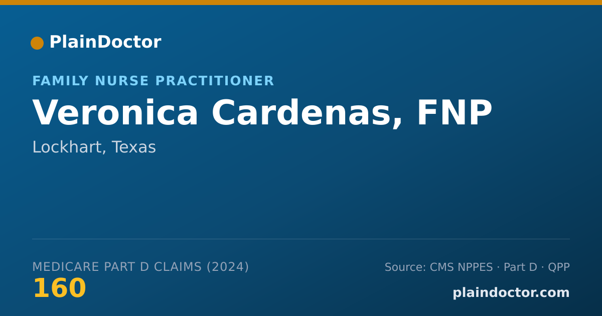 Shareable card for Veronica Cardenas, FNP - Family Nurse Practitioner, Lockhart, TX