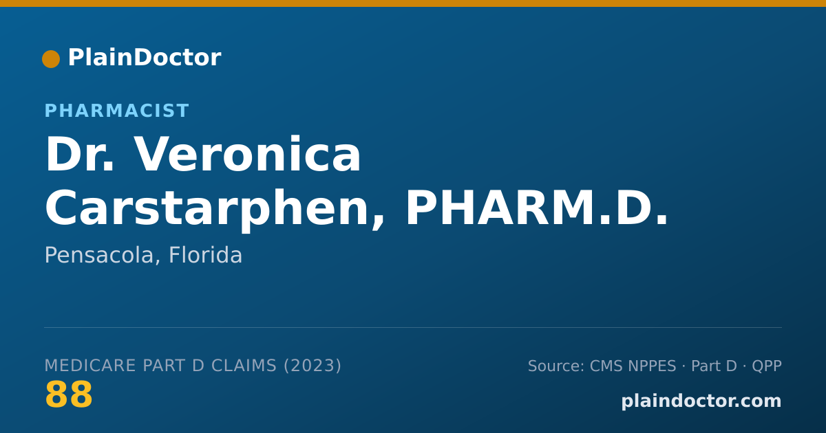 Shareable card for Veronica Carstarphen, PHARM.D. - Pharmacist, Pensacola, FL