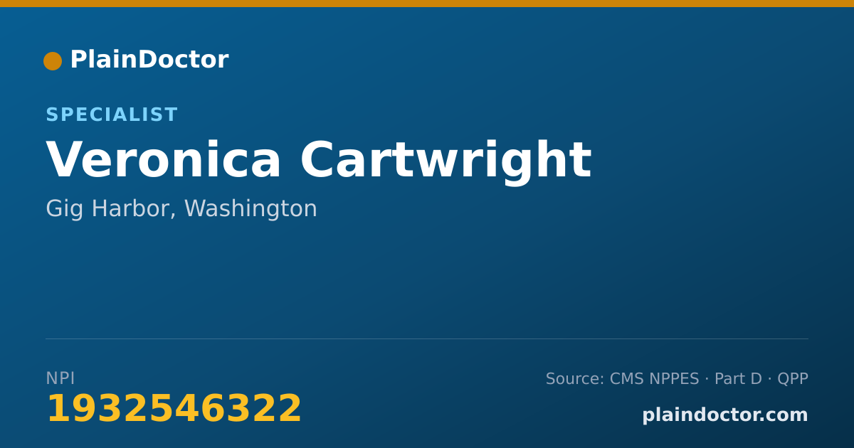 Shareable card for Veronica Cartwright - Specialist, Gig Harbor, WA