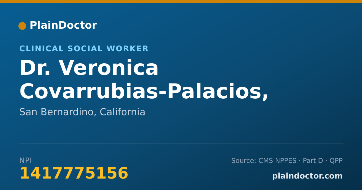 Shareable card for Veronica Covarrubias-Palacios, ASW - Clinical Social Worker, San Bernardino, CA