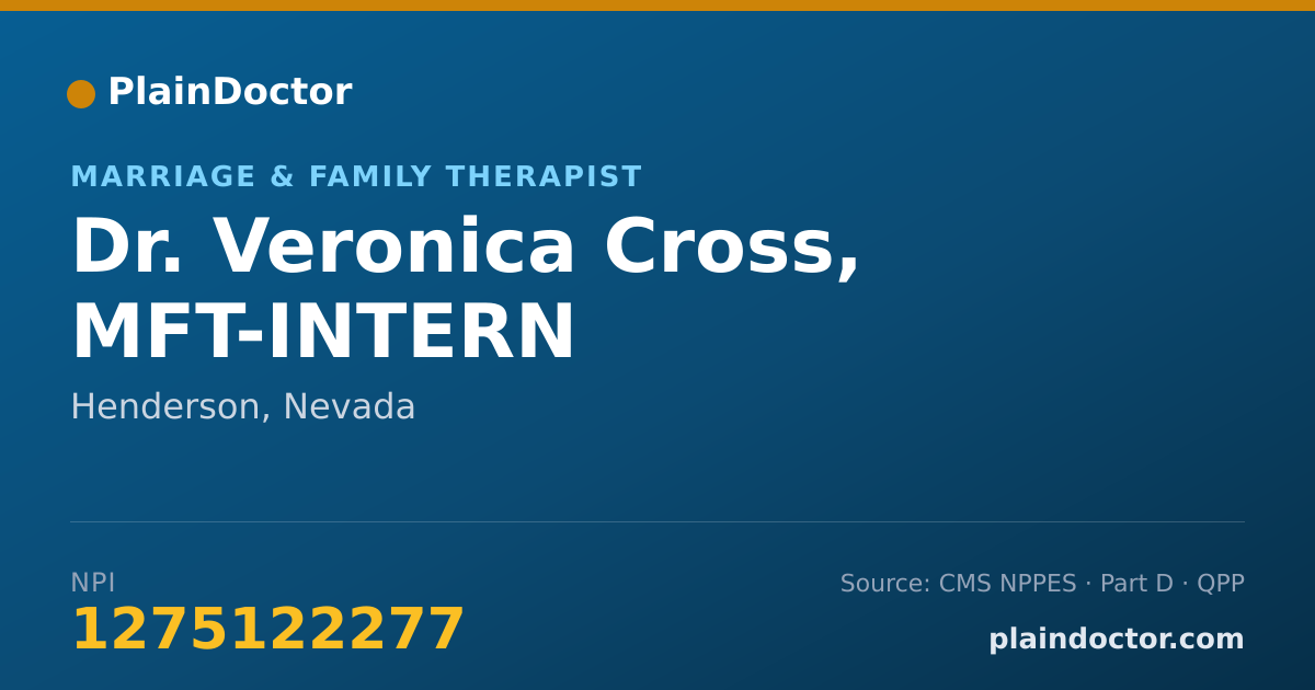 Shareable card for Veronica Cross, MFT-INTERN - Marriage & Family Therapist, Henderson, NV