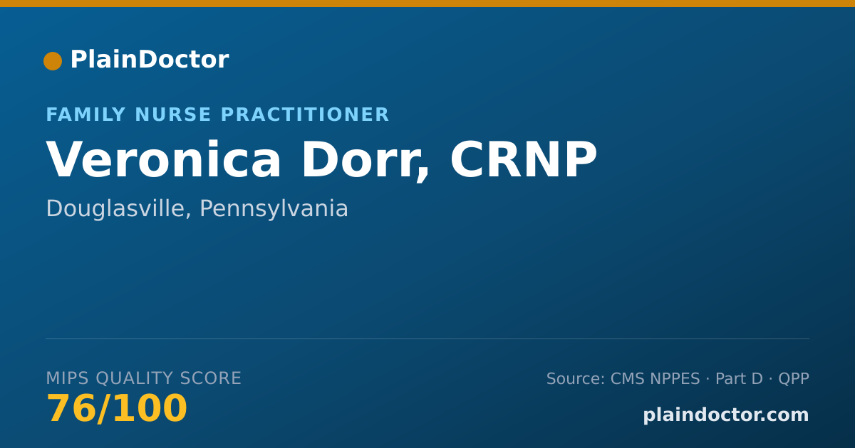 Shareable card for Veronica Dorr, CRNP - Family Nurse Practitioner, Douglasville, PA