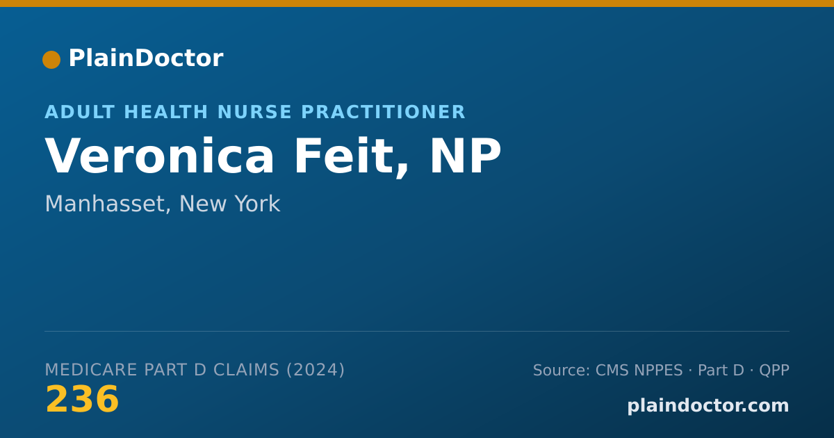 Shareable card for Veronica Feit, NP - Adult Health Nurse Practitioner, Manhasset, NY