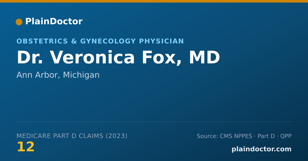 Shareable card for Veronica Fox, MD - Obstetrics & Gynecology Physician, Ann Arbor, MI