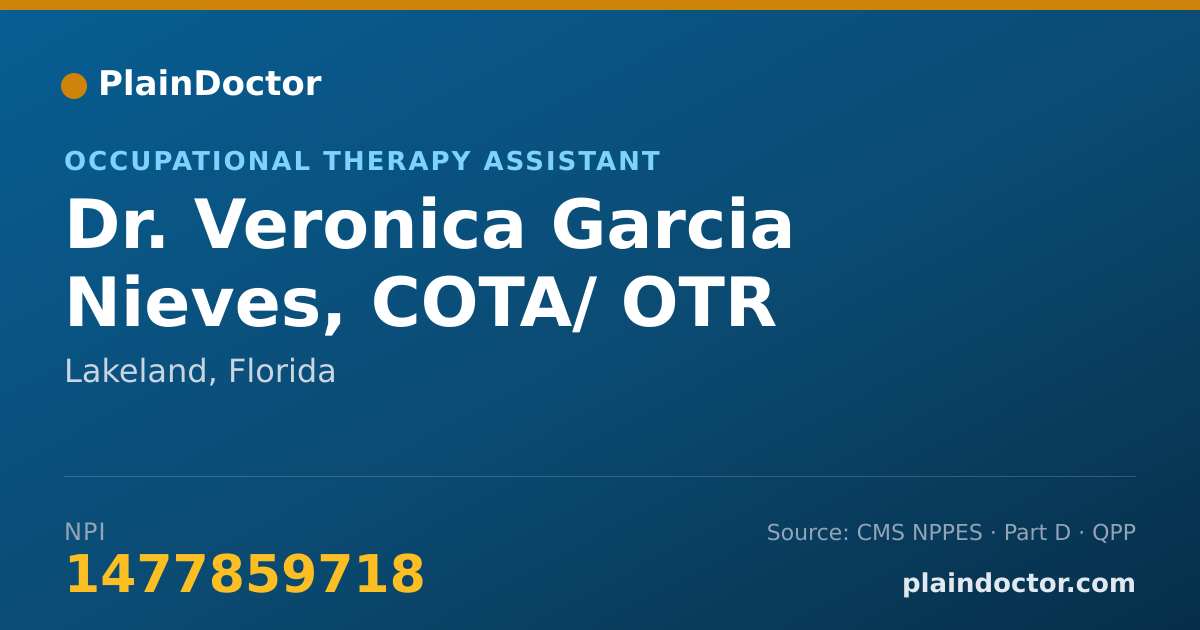 Shareable card for Veronica Garcia Nieves, COTA/ OTR - Occupational Therapy Assistant, Lakeland, FL