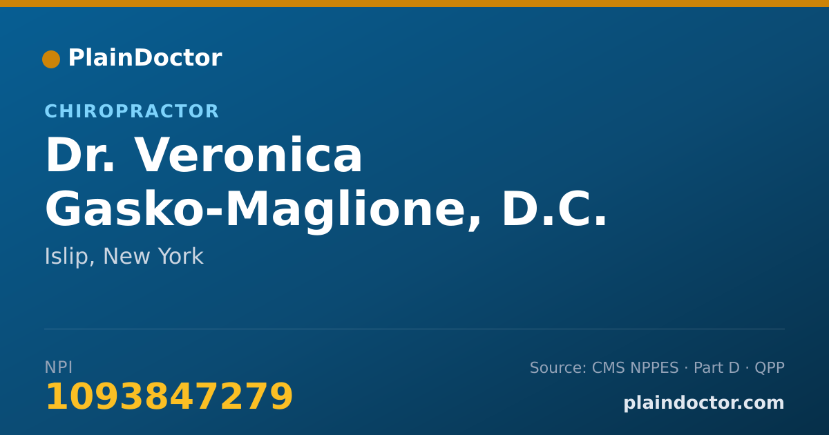 Shareable card for Veronica Gasko-Maglione, D.C. - Chiropractor, Islip, NY
