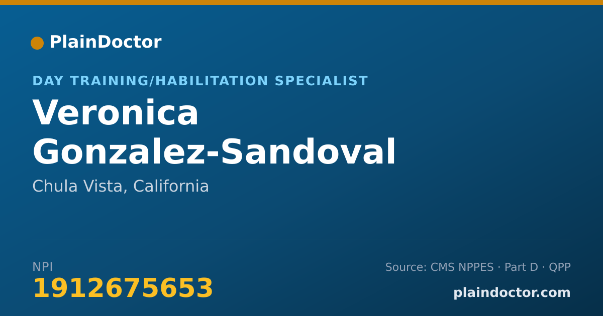 Shareable card for Veronica Gonzalez-Sandoval - Day Training/Habilitation Specialist, Chula Vista, CA