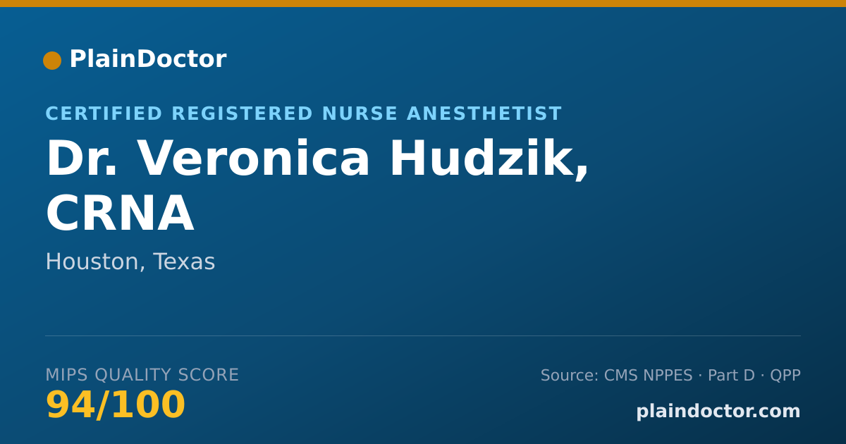 Shareable card for Veronica Hudzik, CRNA - Certified Registered Nurse Anesthetist, Houston, TX