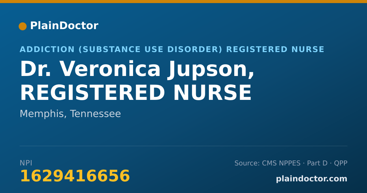 Shareable card for Veronica Jupson, REGISTERED NURSE - Addiction (Substance Use Disorder) Registered Nurse, Memphis, TN