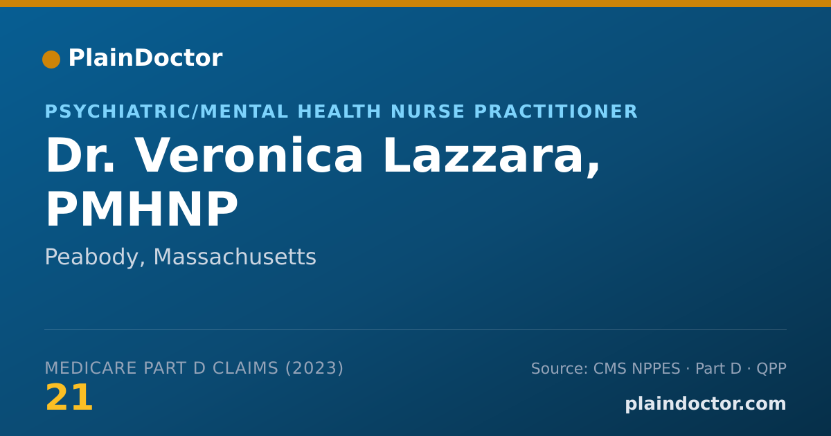 Shareable card for Veronica Lazzara, PMHNP - Psychiatric/Mental Health Nurse Practitioner, Peabody, MA