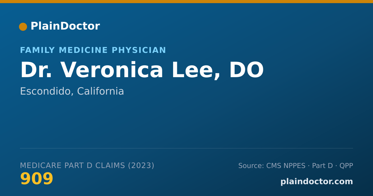 Shareable card for Veronica Lee, DO - Family Medicine Physician, Escondido, CA