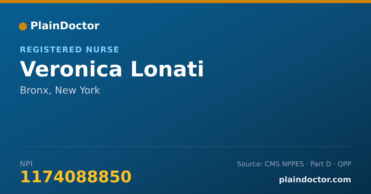 Shareable card for Veronica Lonati - Registered Nurse, Bronx, NY