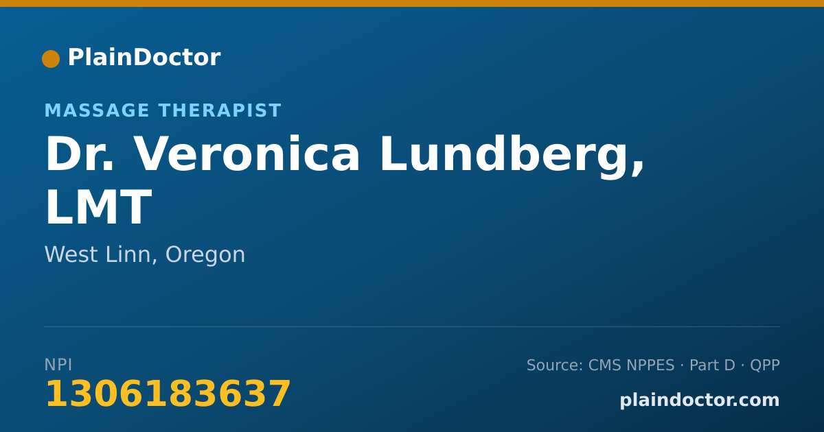 Shareable card for Veronica Lundberg, LMT - Massage Therapist, West Linn, OR