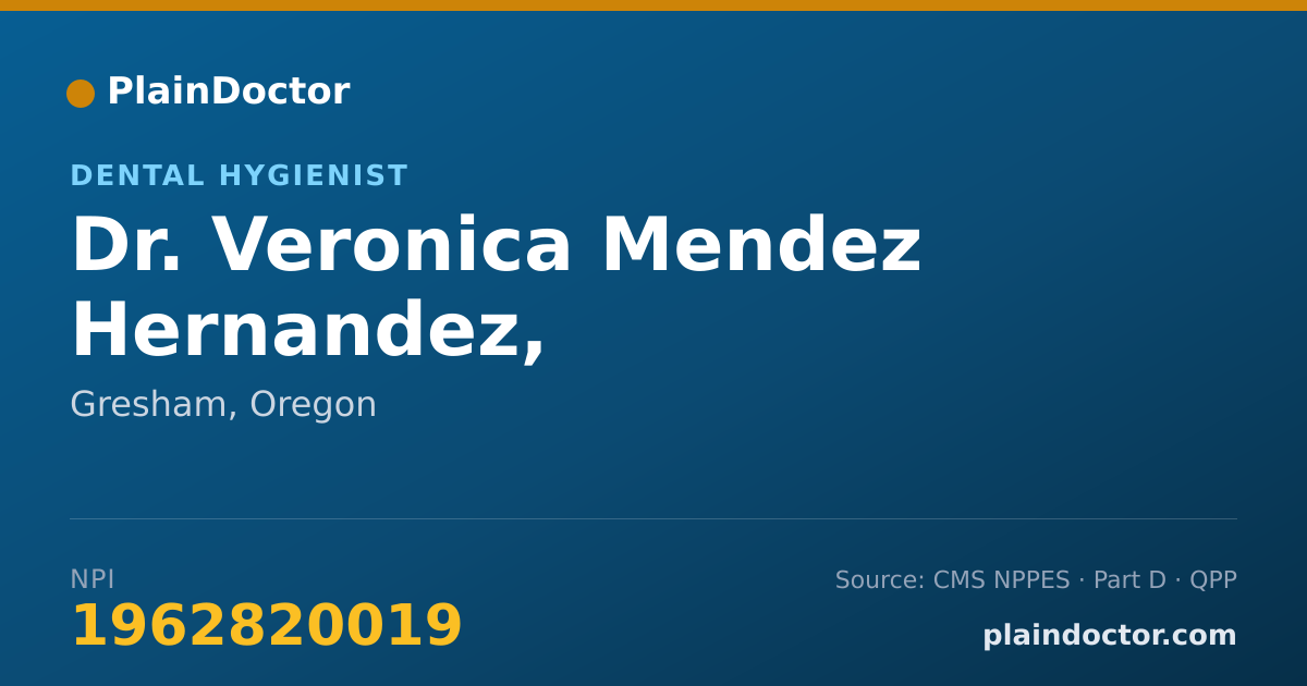 Shareable card for Veronica Mendez Hernandez, BSDH,RDH,EPDH - Dental Hygienist, Gresham, OR