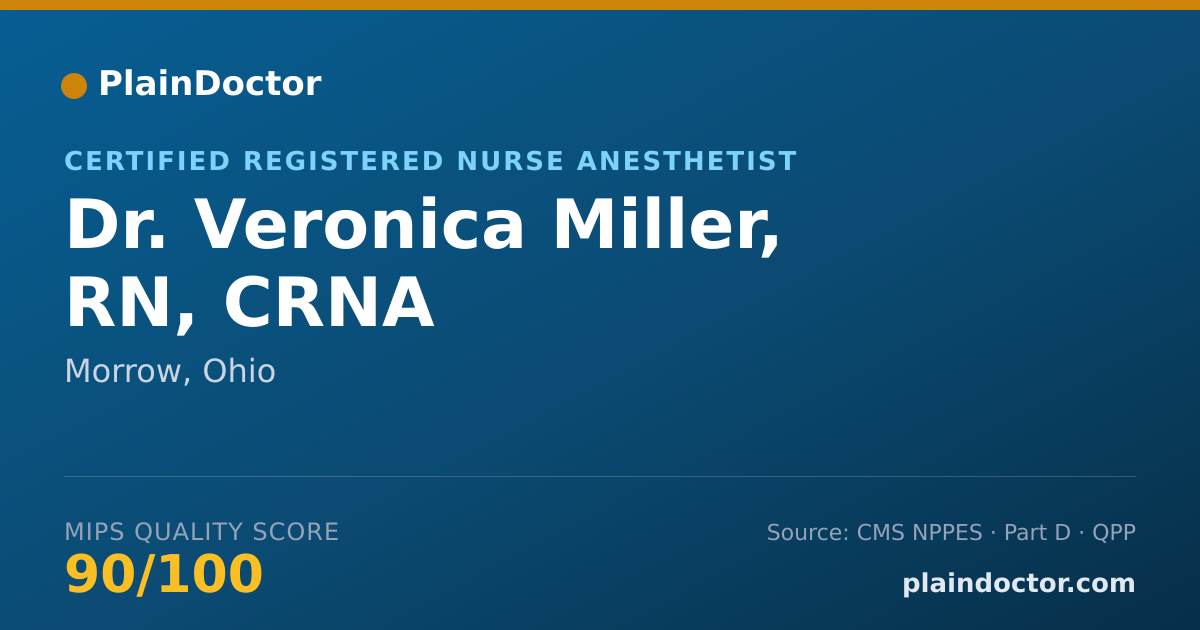 Shareable card for Veronica Miller, RN, CRNA - Certified Registered Nurse Anesthetist, Morrow, OH