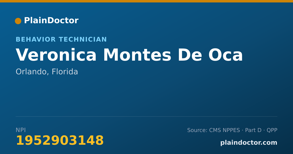 Shareable card for Veronica Montes De Oca - Behavior Technician, Orlando, FL