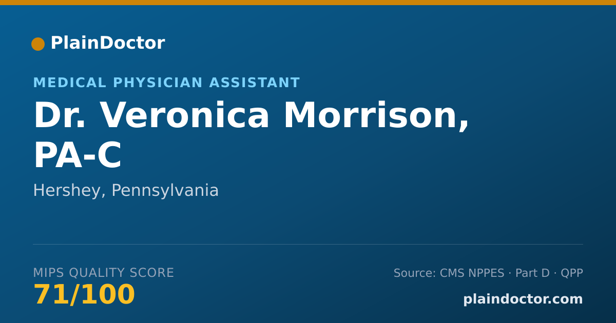 Shareable card for Veronica Morrison, PA-C - Medical Physician Assistant, Hershey, PA