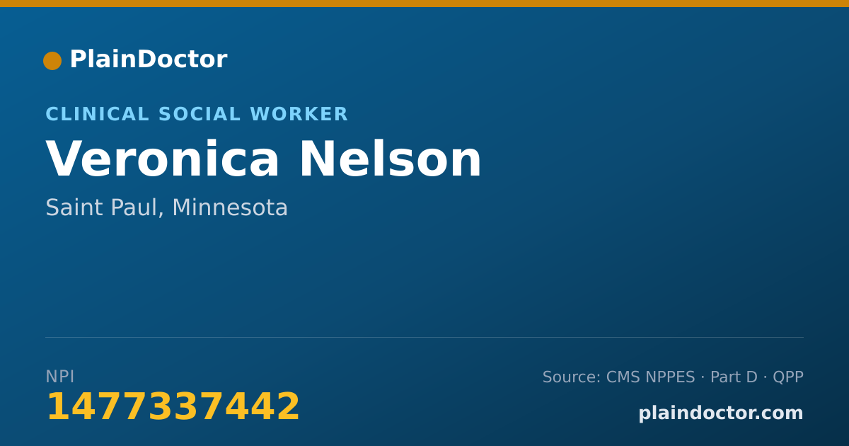 Shareable card for Veronica Nelson - Clinical Social Worker, Saint Paul, MN