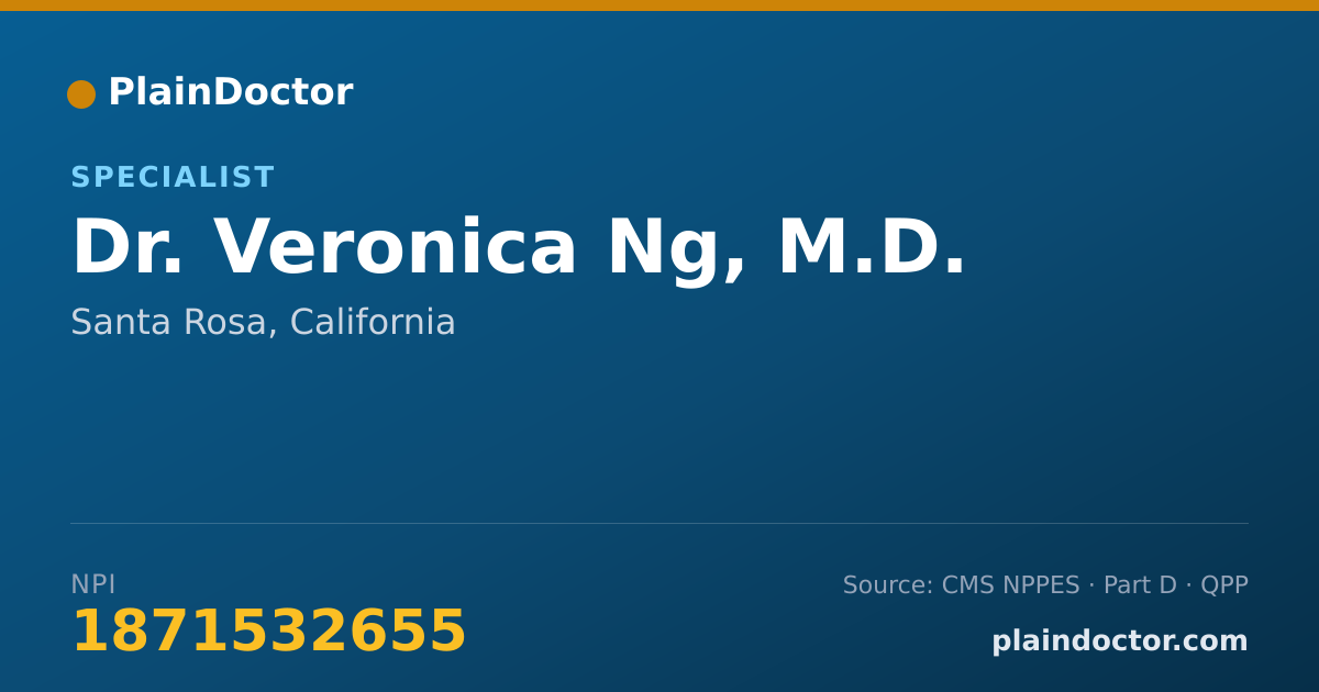 Shareable card for Veronica Ng, M.D. - Specialist, Santa Rosa, CA