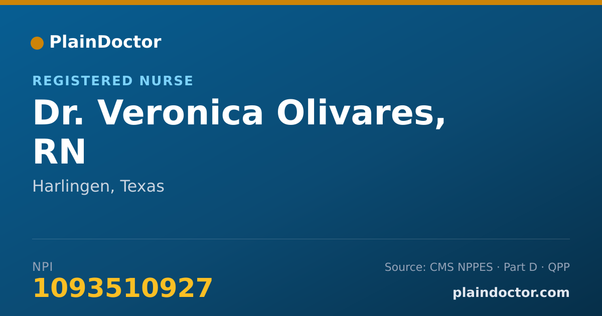 Shareable card for Veronica Olivares, RN - Registered Nurse, Harlingen, TX