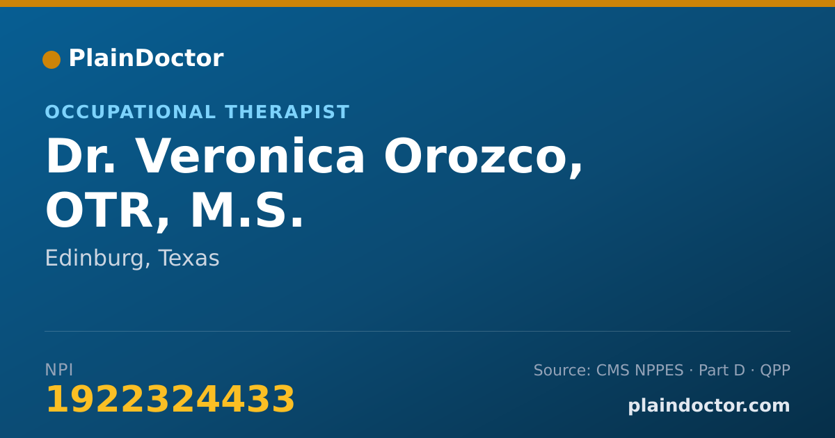 Shareable card for Veronica Orozco, OTR, M.S. - Occupational Therapist, Edinburg, TX