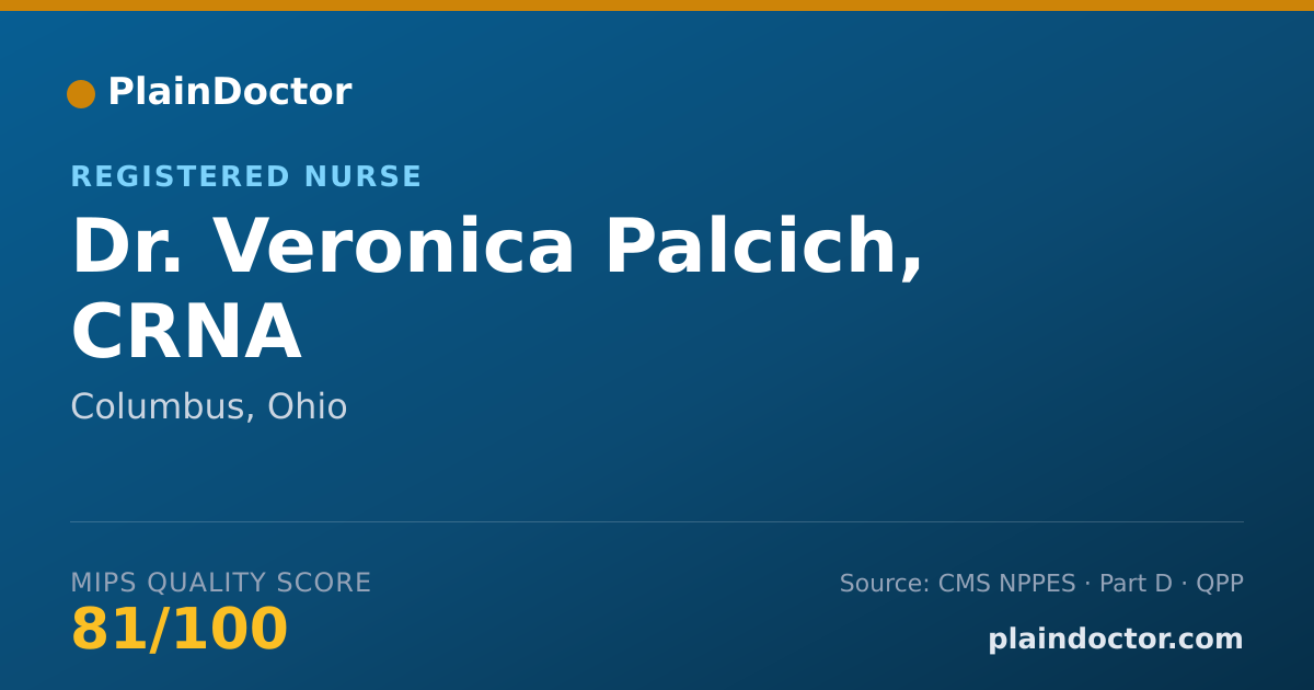 Shareable card for Veronica Palcich, CRNA - Registered Nurse, Columbus, OH