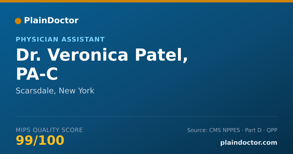 Shareable card for Veronica Patel, PA-C - Physician Assistant, Scarsdale, NY