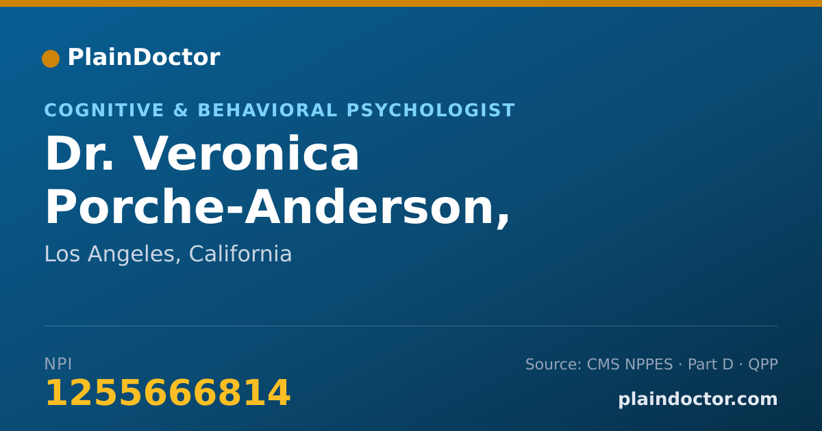 Shareable card for Veronica Porche-Anderson, PSY.D. - Cognitive & Behavioral Psychologist, Los Angeles, CA