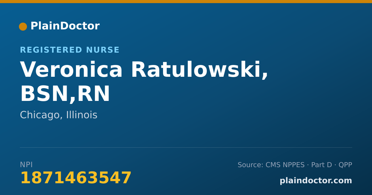 Shareable card for Veronica Ratulowski, BSN,RN - Registered Nurse, Chicago, IL