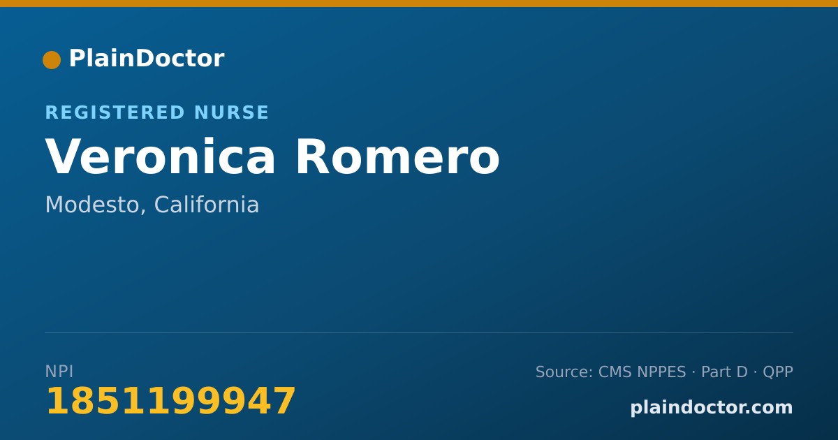 Shareable card for Veronica Romero - Registered Nurse, Modesto, CA