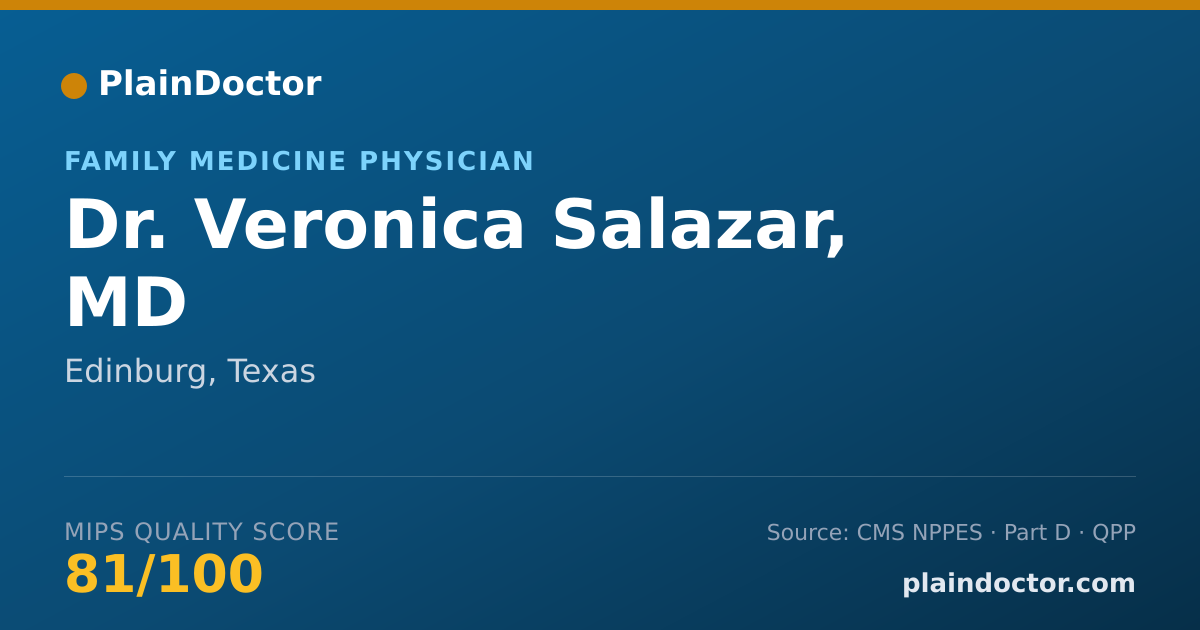 Shareable card for Veronica Salazar, MD - Family Medicine Physician, Edinburg, TX