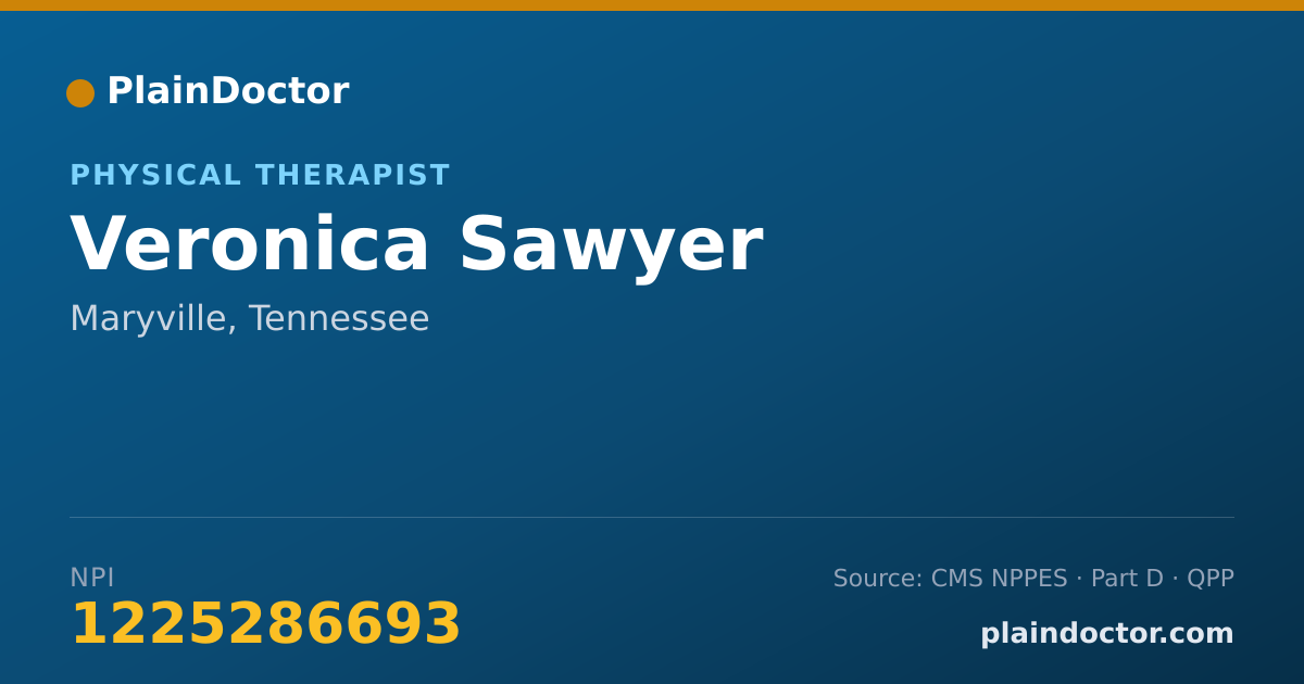 Shareable card for Veronica Sawyer - Physical Therapist, Maryville, TN