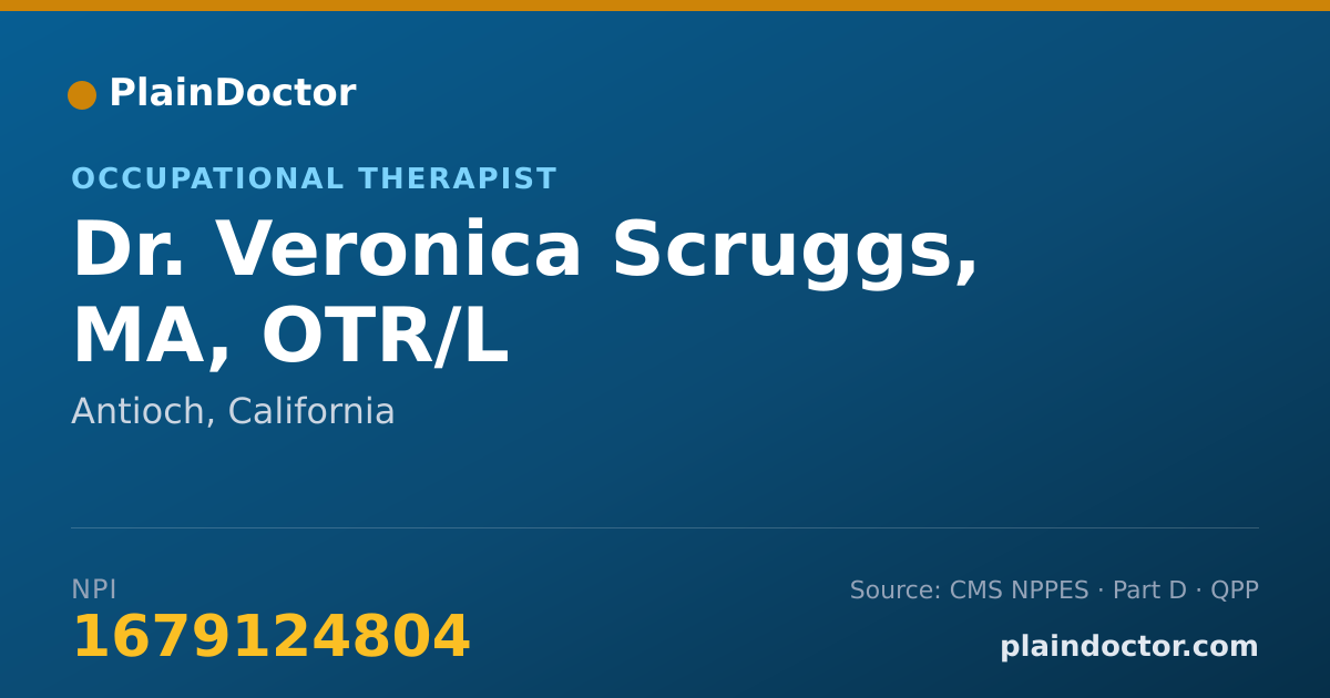 Shareable card for Veronica Scruggs, MA, OTR/L - Occupational Therapist, Antioch, CA