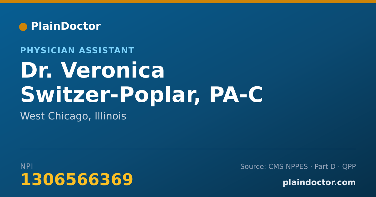 Shareable card for Veronica Switzer-Poplar, PA-C - Physician Assistant, West Chicago, IL