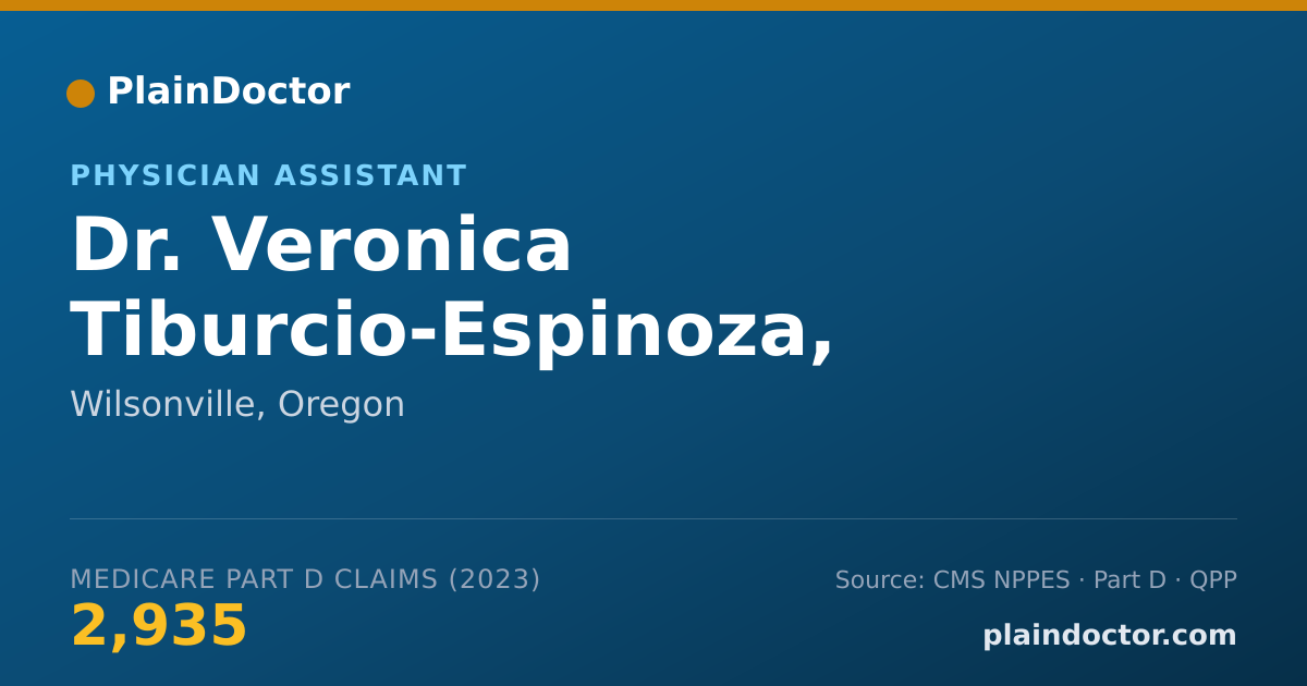 Shareable card for Veronica Tiburcio-Espinoza, PA-C - Physician Assistant, Wilsonville, OR