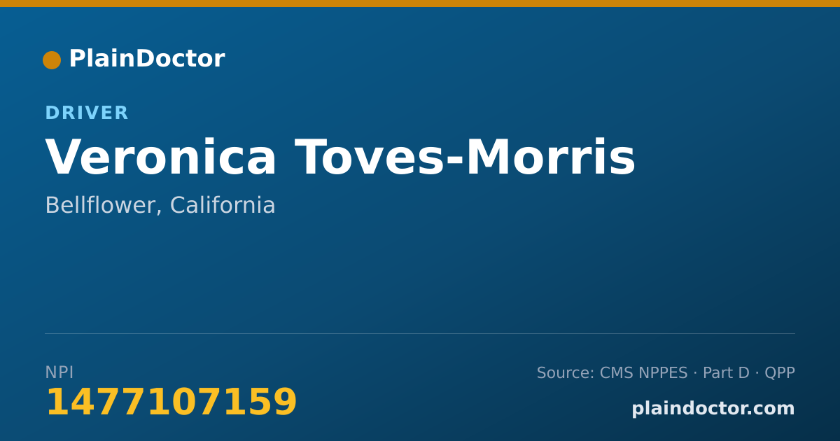 Shareable card for Veronica Toves-Morris - Driver, Bellflower, CA