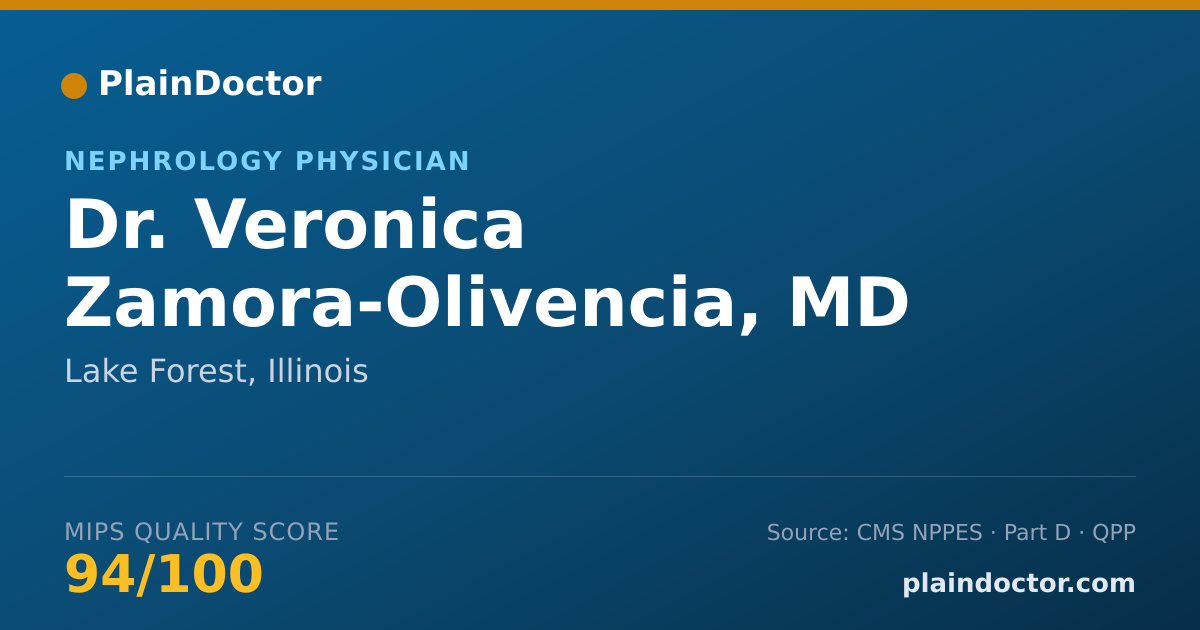 Shareable card for Veronica Zamora-Olivencia, MD - Nephrology Physician, Lake Forest, IL