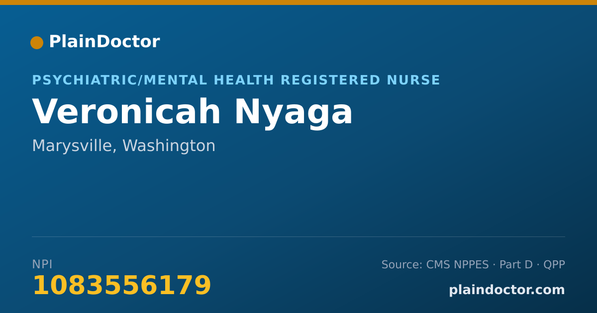 Shareable card for Veronicah Nyaga - Psychiatric/Mental Health Registered Nurse, Marysville, WA