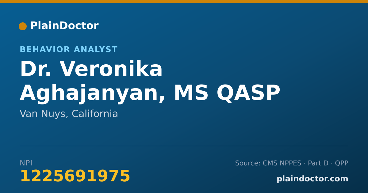 Shareable card for Veronika Aghajanyan, MS QASP - Behavior Analyst, Van Nuys, CA