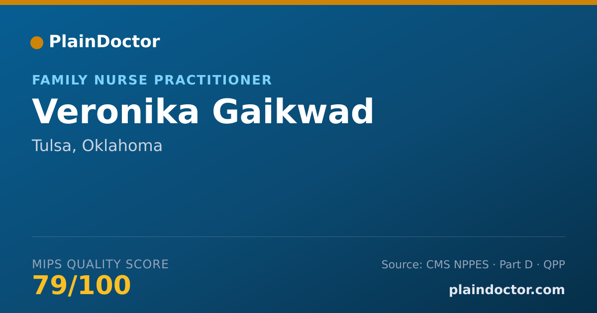 Shareable card for Veronika Gaikwad - Family Nurse Practitioner, Tulsa, OK