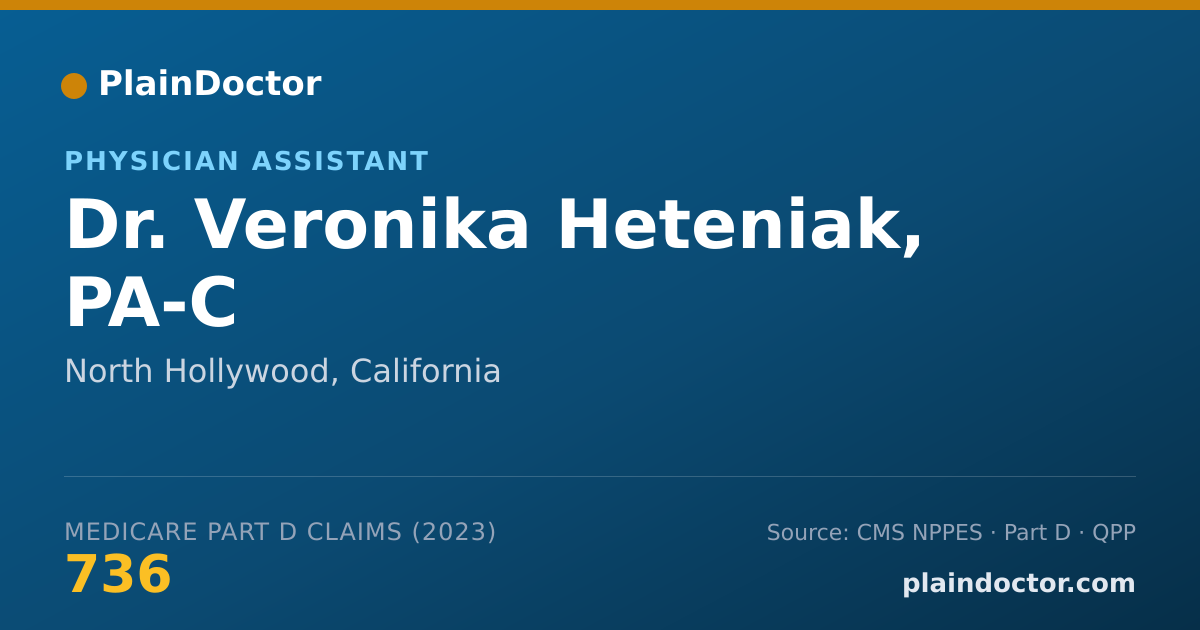 Shareable card for Veronika Heteniak, PA-C - Physician Assistant, North Hollywood, CA
