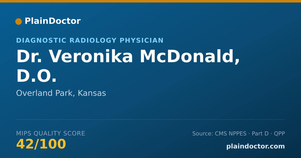 Shareable card for Veronika McDonald, D.O. - Diagnostic Radiology Physician, Overland Park, KS