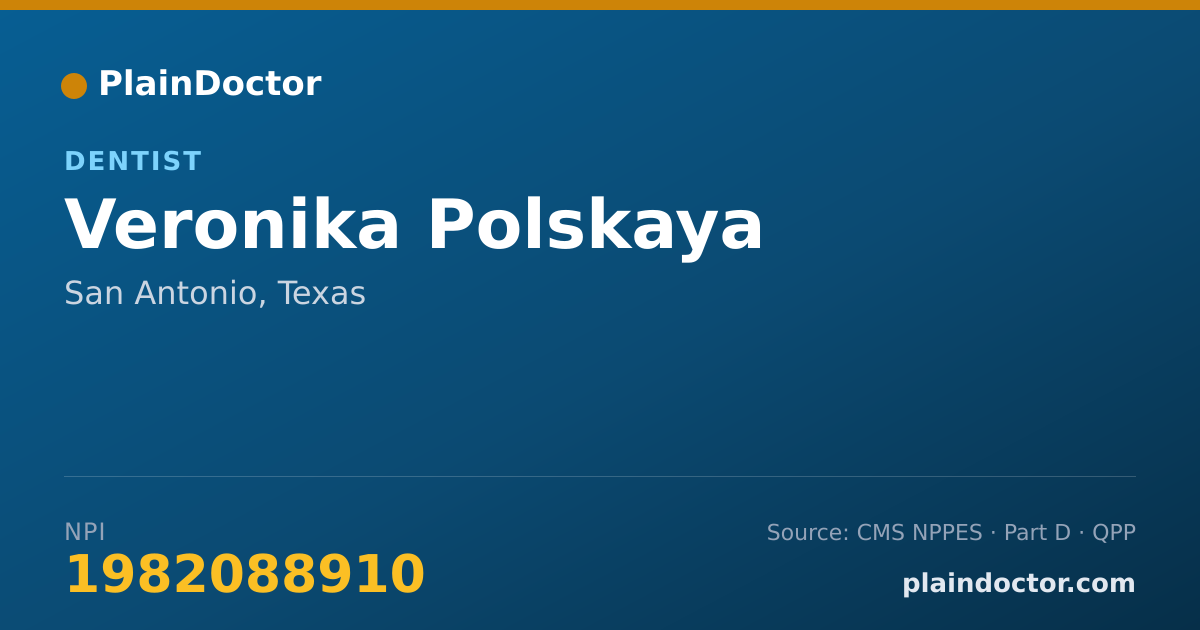 Shareable card for Veronika Polskaya - Dentist, San Antonio, TX