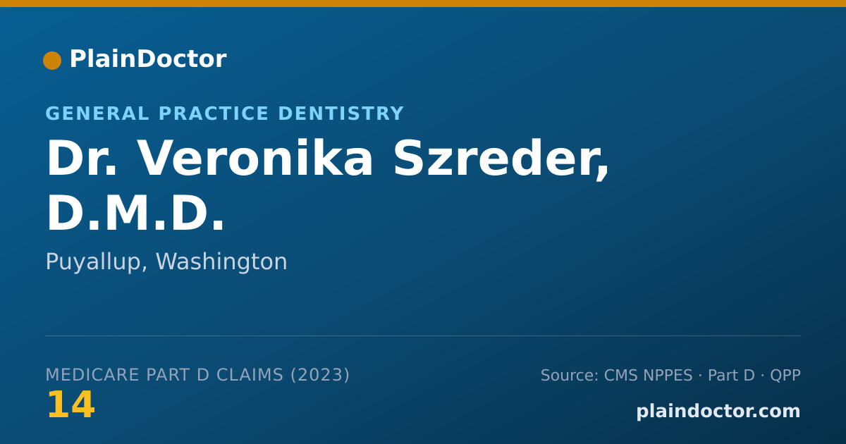 Shareable card for Veronika Szreder, D.M.D. - General Practice Dentistry, Puyallup, WA
