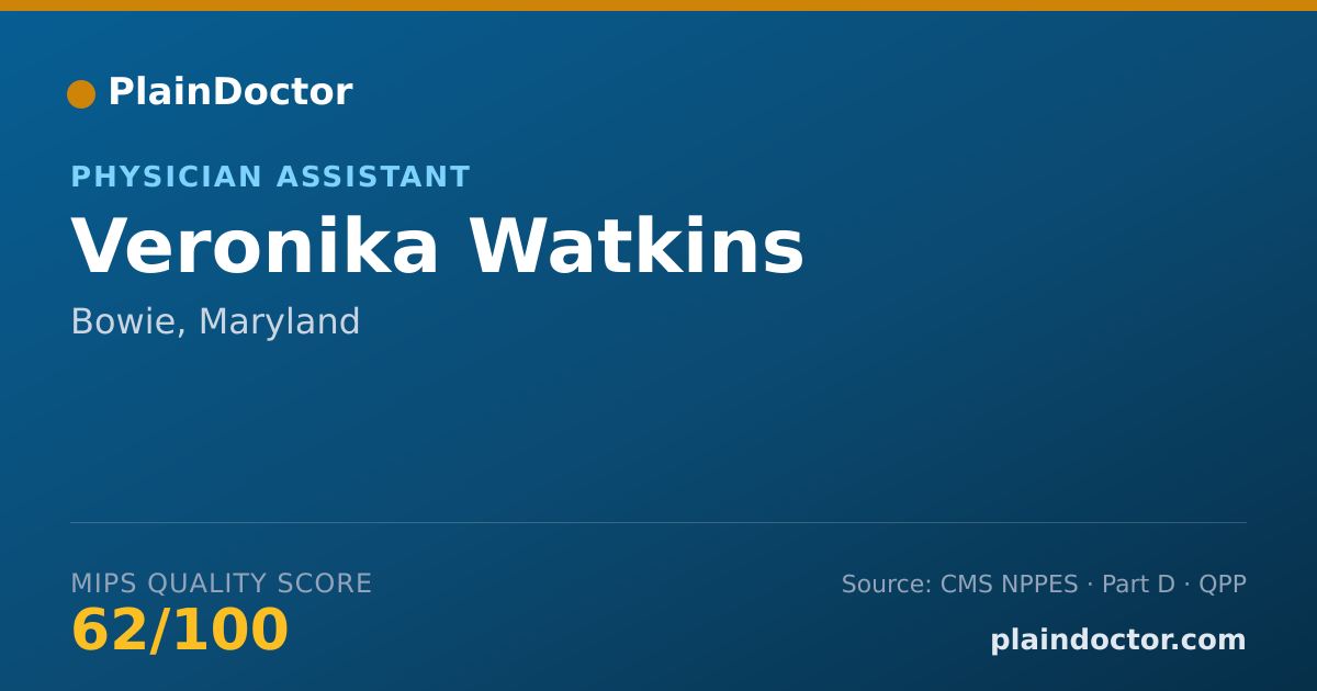 Shareable card for Veronika Watkins - Physician Assistant, Bowie, MD
